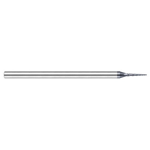 Miniature End Mills - Tapered Rib Cutters - 0.0300″ Cutter Diameter 0.3000″ Length of Cut 2 per side Carbide Tapered Ball End Mill, 3 Flutes, AlTiN Nano Coated - Exact Industrial Supply