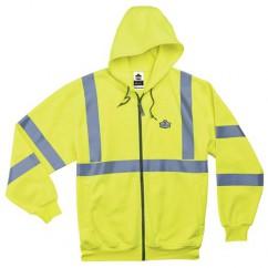 8392 S LIME ZIPPER HOODED SWEATSHIRT - USA Tool & Supply