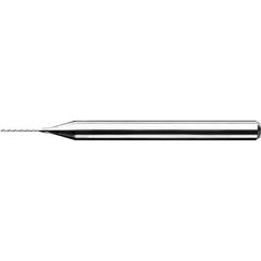 0.6 mm Dia. × 3 mm Shank × 8.6 mm Flute Length × 38 mm OAL, Standard, 130°, AlTiN, 2 Flute, Straight / Cylindrical Solid Carbide Drill - Exact Industrial Supply