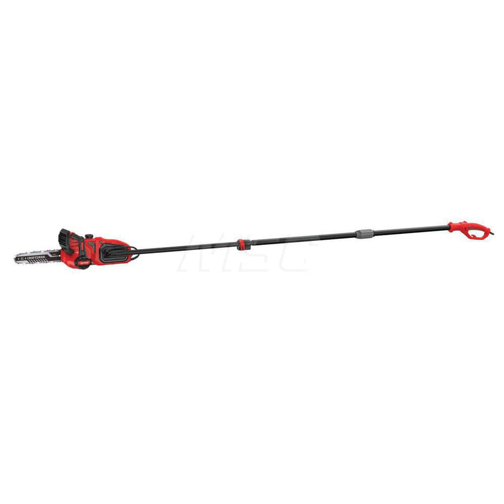 Chainsaws; Type of Power: Plug-in; Voltage: 120 V; Bar Length: 10 in; Chain Oil Dispenser Type: Automatic; Features: Extended Reach; Bolt Lock Chain Tension; Auto-oiling; Versatility; Standards: UL Listed; Includes: CMECSP610 Chainsaw, Bar Cover, Extensio