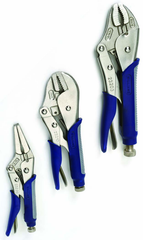 3 Piece - Asst Jaw Cushion Grip Locking Plier Set - USA Tool & Supply