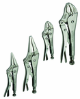 4 Piece - Curved & Straight Jaw Locking Plier Set - USA Tool & Supply