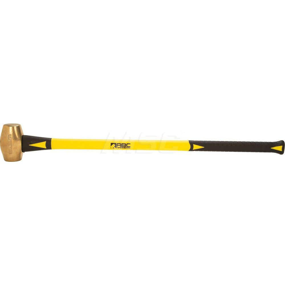 6 lb Brass Sledge Hammer, Non-Sparking, Non-Marring 2 ™ Face Diam, 4-1/2 ™ Head Length, 36 ™ OAL, 33 ™ Fiberglass Handle, Double Faced 2″ Face Diam, 4-1/2″ Head Length, 36″ OAL, 33″ Fiberglass Handle