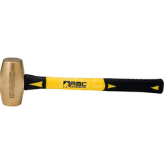 5 lb Brass Striking Hammer, Non-Sparking, Non-Marring 1 7/8 ™ Face Diam, 4-3/4 ™ Head Length, 16 ™ OAL, 14 ™ Fiberglass Handle, Double Faced 1-7/8″ Face Diam, 4-3/4″ Head Length, 16″ OAL, 14″ Fiberglass Handle