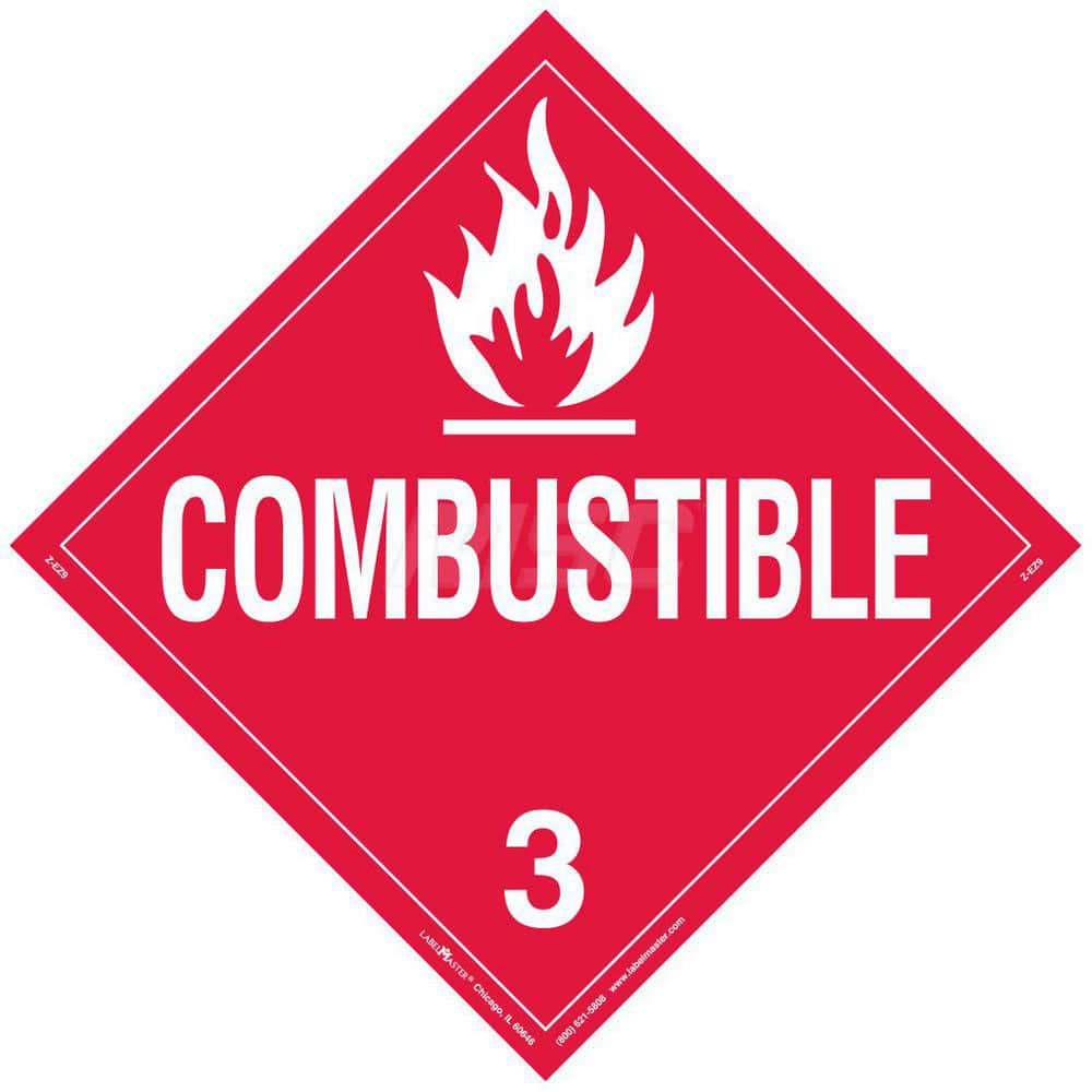 DOT Placards & Holders; Type: Placard; Legend: Combustible; Legend: Combustible; Material: Vinyl; Message or Graphic: Combustible; Legend Color: Red; Material: Vinyl; Compliance Specifications: DOT 49 CFR 172.519; Placard Coating: UV; Language: English; L