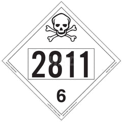 DOT Placards & Holders; Type: Placard; Legend: Toxic; Legend: Toxic; Material: Vinyl; Message or Graphic: Toxic; Legend Color: Black; Material: Vinyl; Compliance Specifications: DOT 49 CFR 172.519; Placard Coating: UV; Language: English; Language: English