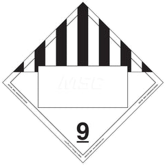 DOT Placards & Holders; Type: Placard; Legend: Misc Dangerous Goods; Legend: Misc Dangerous Goods; Material: Vinyl; Message or Graphic: Misc Dangerous Goods; Legend Color: Black; Material: Vinyl; Compliance Specifications: DOT 49 CFR 172.519; Placard Coat