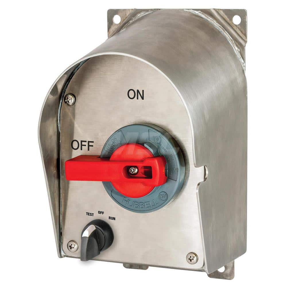 Cam & Disconnect Switches; Enclosure Type: Enclosed; Fused: NonFused; Horsepower: 1 @ 120 VAC; 3 @ 220-240VAC; 15 @ 480 VAC; 15 @ 600 V; 5 @ 480VAC; 7-1/2 @ 200-240VAC; Number of Phases: 3; Amperage: 30; Contact Form: 2NO; Voltage: 600 VAC