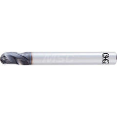 Ball End Mill: 0.3125″ Dia, 0.3125″ LOC, 3 Flute, Solid Carbide 3-1/2″ OAL, 5/16″ Shank Dia, 30 ° Helix, DUROREY Coated, Single End, Series 4630