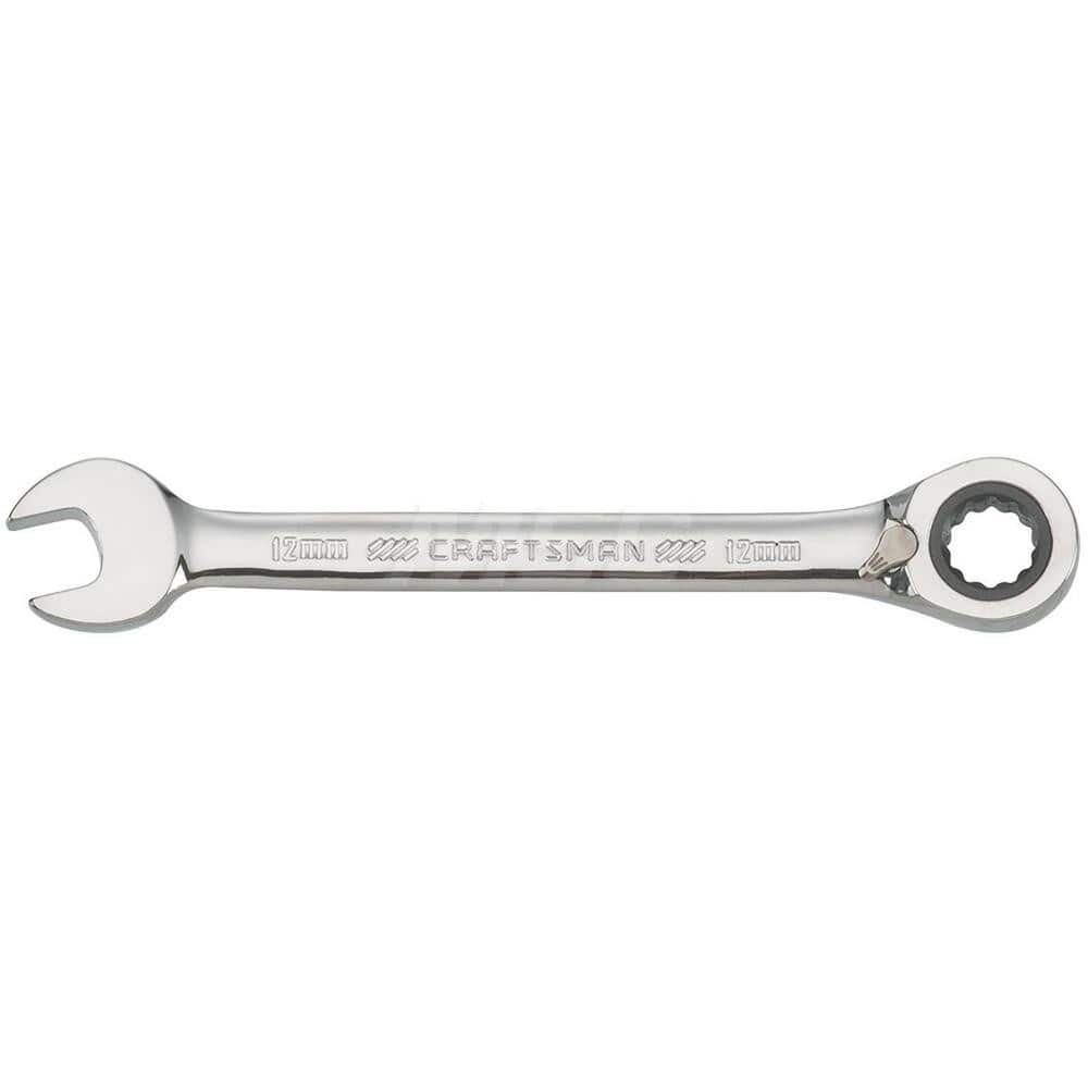 Combination Wrench: Steel, Polished Chrome-Plated