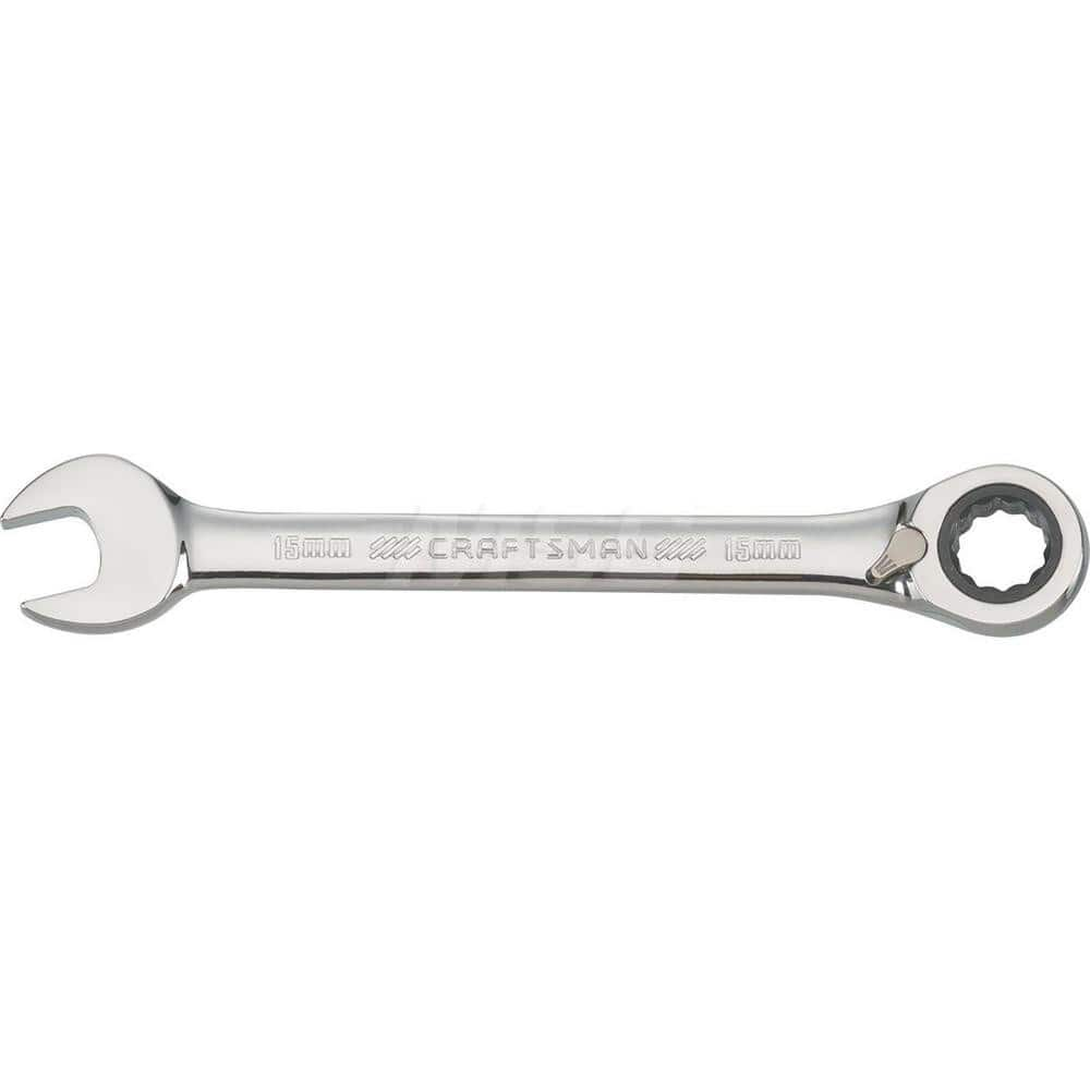 Combination Wrench: Steel, Polished Chrome-Plated