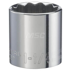 Hand Socket: 1/2″ Drive, 1-1/4″ Socket, 12-Point Chrome-Plated & Polished