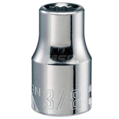 Hand Socket: 1/2″ Drive, 3/8″ Socket, 12-Point Chrome-Plated & Polished