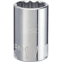 Hand Socket: 1/2″ Drive, 17 mm Socket, 12-Point Chrome-Plated & Polished