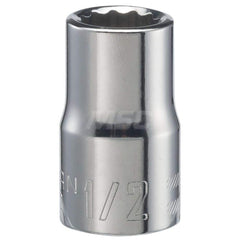 Hand Socket: 1/2″ Drive, 1/2″ Socket, 12-Point Chrome-Plated & Polished