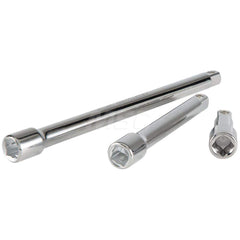 Socket Extension Sets; Tool Type: Extension Bar; Drive Size (Inch): 1/2; Number of Pieces: 3.000; Lengths Included (Inch): 3, 6, 10; Finish/Coating: Polished Chrome