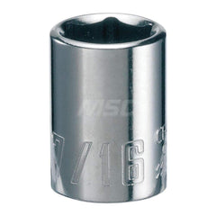 Hand Socket: 1/4″ Drive, 7/16″ Socket, 6-Point Chrome-Plated & Polished