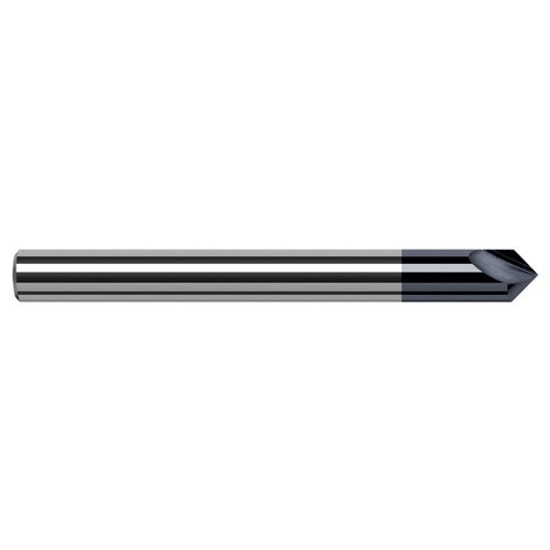 Engraving Cutters - 0.1250″ (1/8″) Shank Diameter × 90° included Carbide Marking Cutter, 2 Flute, AlTiN Coated - Exact Industrial Supply