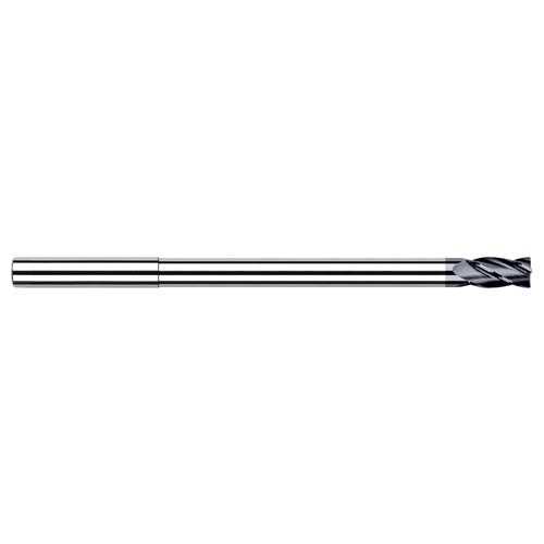 ‎Miniature End Mills - Long Reach, Stub Flute - 0.3750″ (3/8″) Cutter Diameter × 0.0300″ Radius × 0.5630″ Length of Cut × 4.3120″ (4-5/16″) Reach Carbide Corner Radius End Mill, 4 Flutes, AlTiN Coated - Exact Industrial Supply