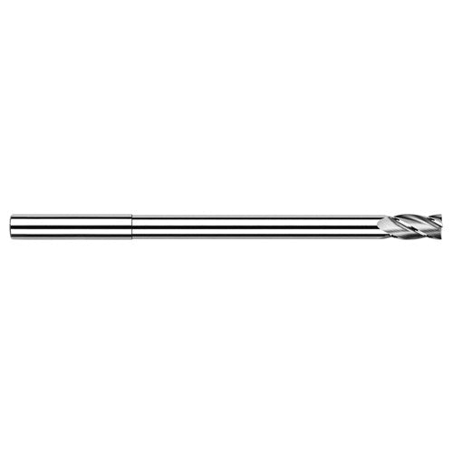 ‎Miniature End Mills - Long Reach, Stub Flute - 0.3750″ (3/8″) Cutter Diameter × 0.0300″ Radius × 0.5630″ Length of Cut × 4.3120″ (4-5/16″) Reach Carbide Corner Radius End Mill, 4 Flutes - Exact Industrial Supply
