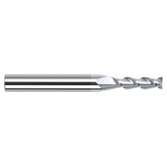 High Helix End Mills for Aluminum Alloys - 0.0310″ (1/32″) Cutter Diameter × 0.1560″ (5/32″) Length of Cut Carbide 45° Helix Square End Mill, 2 Flutes, TiB2 Coated