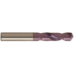 #24 Dia. x #24 Shank × 22 mm Flute Length × 55 mm OAL, 3xD, 118°, nano-FIREX, 2 Flute, External Coolant, Round Solid Carbide Drill - USA Tool & Supply