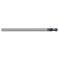 5/16″ Dia. × 1/4″ Shank × 0.469″ DOC × 4″ OAL, Carbide AlTiN, 2 Flute, Ballnose End Mill - Exact Industrial Supply