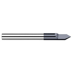 Engraving Cutters - 0.1250″ (1/8″) Shank Diameter × 90° included Carbide Pointed Engraver, 1 Flute, AlTiN Coated - Exact Industrial Supply