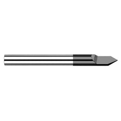 Engraving Cutters - 0.1250″ (1/8″) Shank Diameter × 40° included Carbide Pointed Engraver, 1 Flute, Amorphous Diamond Coated - Exact Industrial Supply