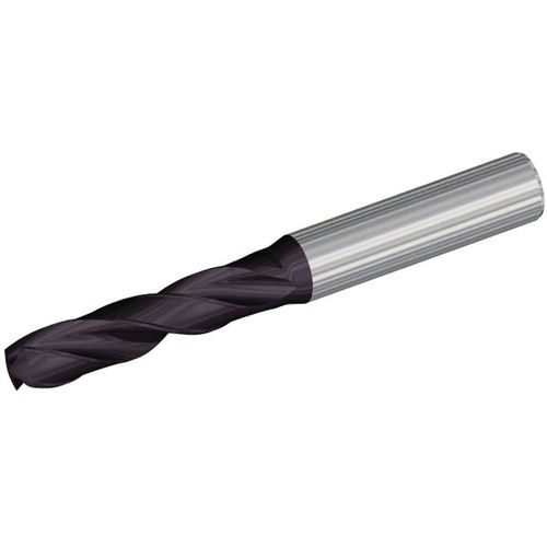 5.3 mm Dia. × 6 mm Shank × 28 mm Flute Length × 2.6″|66 mm OAL, 140°, TiAlN, Coolant Thru, Round Solid Carbide Drill - Exact Industrial Supply