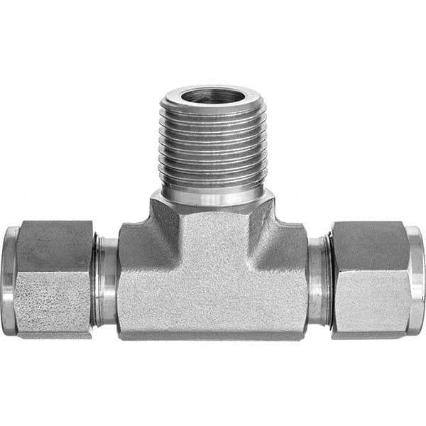Value Collection - Metal Compression Tube Fittings Type: Male Branch Tee End Connections: Comp x Comp x MNPT - USA Tool & Supply