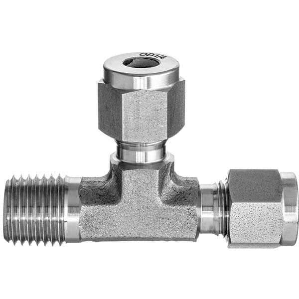 Value Collection - Metal Compression Tube Fittings Type: Male Run Tee End Connections: Comp x Comp x MNPT - USA Tool & Supply