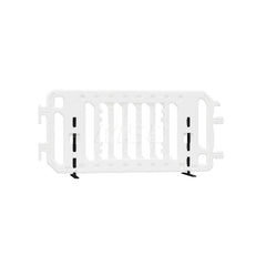 Folding Gates & Barricades; Type: Crowd Control Parade Barricade; Height (Inch): 42; Max Width (Inch): 21; Material: Plastic; Color: White; Additional Information: Comes with Powder Coated Steel Feet & Legs; Sign Size: 29.5 in W x 26 in H x 3/16 in THK; S