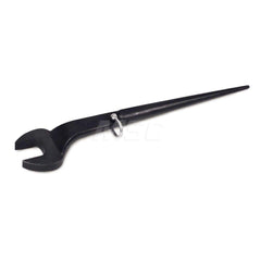 Tethered & Spud Handle Open End Wrench: Open End Head, 1-1/16″ 16-13/16″ OAL, Steel, Black Matte & Black Oxide Finish