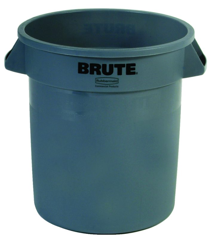 Brute - 10 Gallon Round Container - Double-ribbed base - USA Tool & Supply