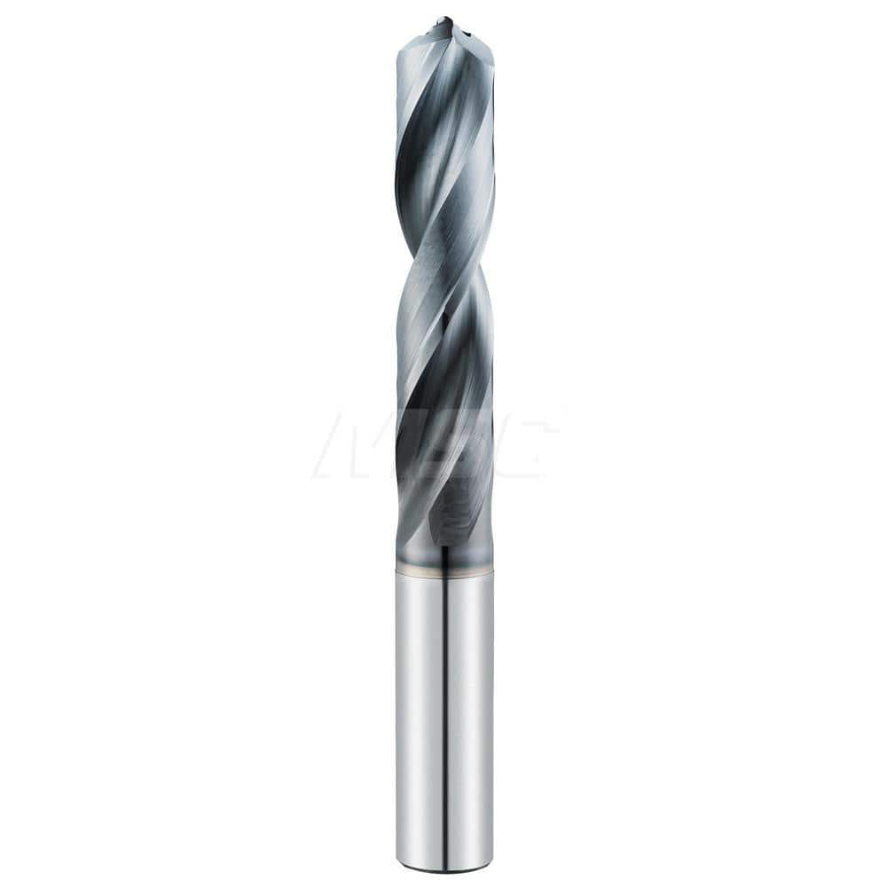 Screw Machine Length Drill Bit: 0.332″ Dia, 135 °, Solid Carbide Ti-NAMITE-A Finish, Right Hand Cut, Spiral Flute, Straight-Cylindrical Shank, Series 143M