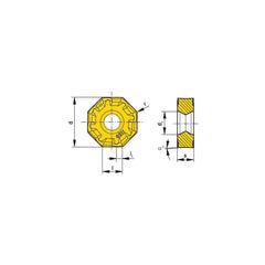 Milling Insert:  OAKU 060508SR-M50 CTCM235,  CTCM235,  Solid Carbide N/A Finish,  1.0000″ OAW