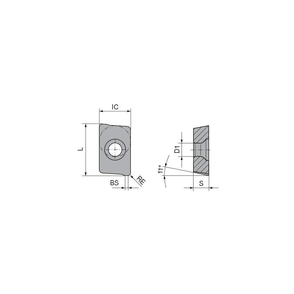 Milling Insert:  APHT 100304FR-27P AMZ,  AMZ,  Solid Carbide N/A Finish,