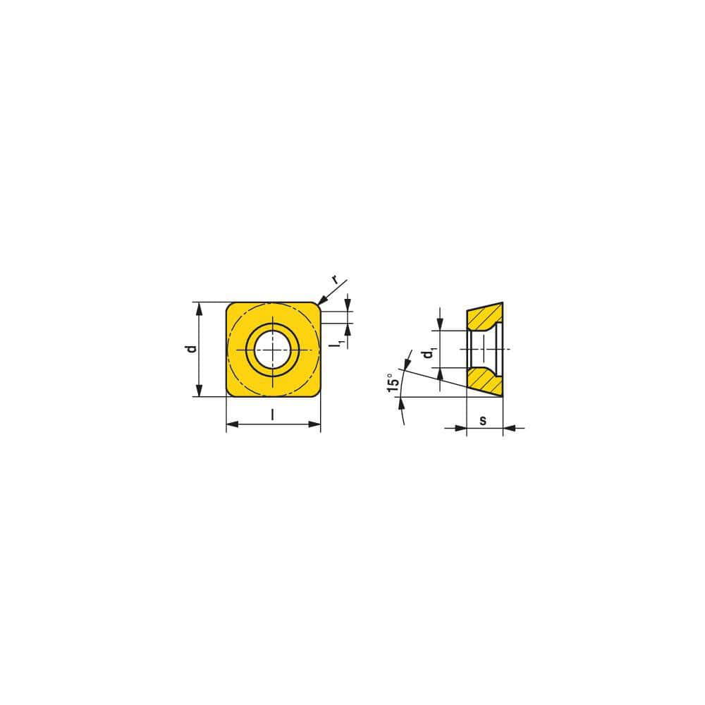 Milling Insert:  SDMT 120508ER-F50 CTPM245,  CTPM245,  Solid Carbide N/A Finish,  1.0000″ OAW