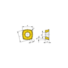 Milling Insert:  XPLX 060305ER-F40 CTPM245,  CTPM245,  Solid Carbide N/A Finish,