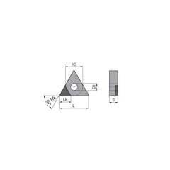 Turning Insert:  TNGA331FN_A4 CTBH40U,  Polycrystalline Cubic Boron Nitride TiN Finish,  Neutral,  0.0157″ Corner Radius,  60.0 &deg N/A Triangle,  Series  TNGA