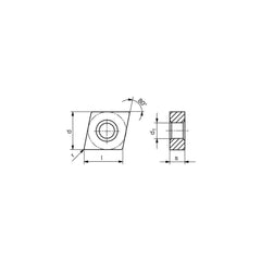 Turning Insert:  CNMA643EN CTCK120,  Solid Carbide TiCN & Al2O3 Finish,  Neutral,  3/4″ Inscribed Circle,  0.0472″ Corner Radius,  80.0 &deg N/A Diamond,  Series  CNMA