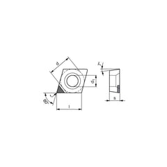 Turning Insert:  CCGW432FN_A4 CTDPD20,  Polycrystalline Diamond Uncoated Finish,  Neutral,  1/2″ Inscribed Circle,  0.0315″ Corner Radius,  80.0 &deg N/A Diamond,  Series  CCGW