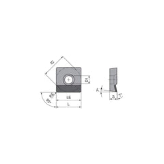 Turning Insert:  SCGT32.52FN_A4 CTDPS30,  Polycrystalline Diamond Uncoated Finish,  Neutral,  0.0315″ Corner Radius,  90.0 &deg N/A Square,  Series  SCGT
