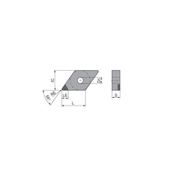 Turning Insert:  DNGA441TN012CA4,  Polycrystalline Cubic Boron Nitride Uncoated Finish,  Neutral,  1/2″ Inscribed Circle,  0.0157″ Corner Radius,  55.0 &deg N/A Diamond,  Series  DNGA