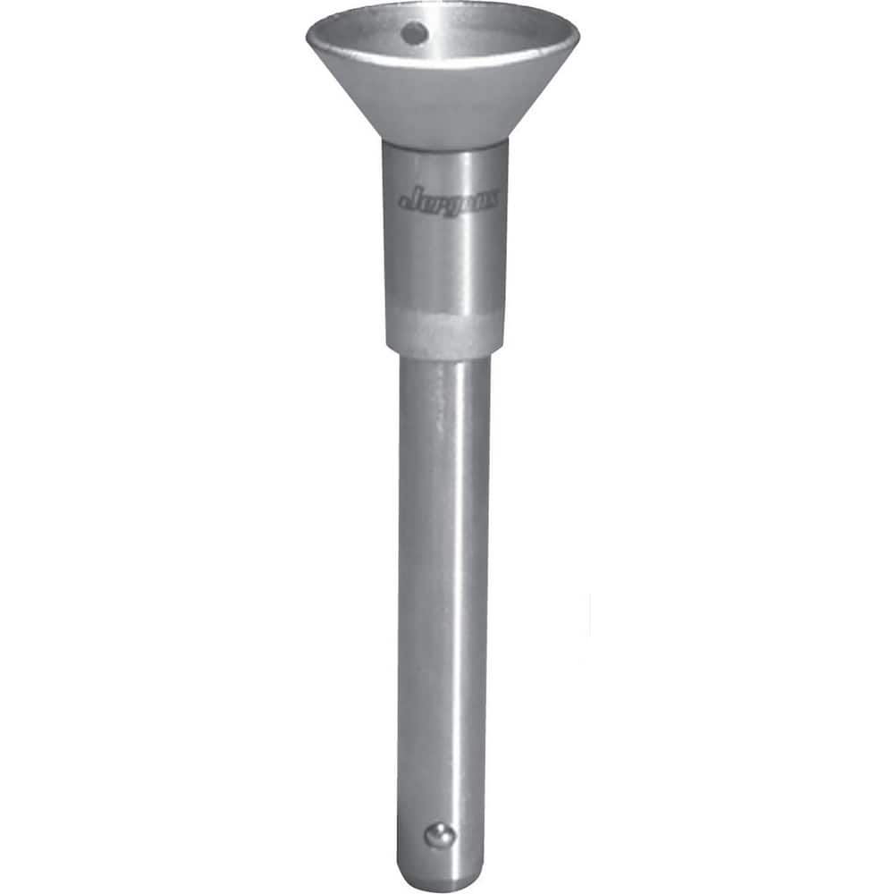 Ball Grip Quick-Release Pin: Button Handle, 3/16″ Pin Dia, 1/2″ Usable Length 1.99″ OAL, 302 Stainless Steel, Stainless Steel Handle