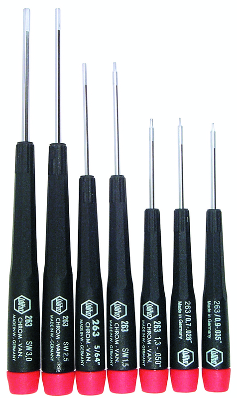 7 Piece - .71mm - 3mm - Precision Hex Screwdriver Metric Set - USA Tool & Supply