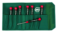 7 Piece - 1/16 - 5/32" - Pico Finish Precision Ball End Hex Inch Screwdriver Set in Canvas Pouch - USA Tool & Supply