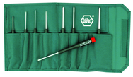 8 Piece - .050 - 5/32" - Precision Ball End Hex Inch Screwdriver Set in Canvas Pouch - USA Tool & Supply