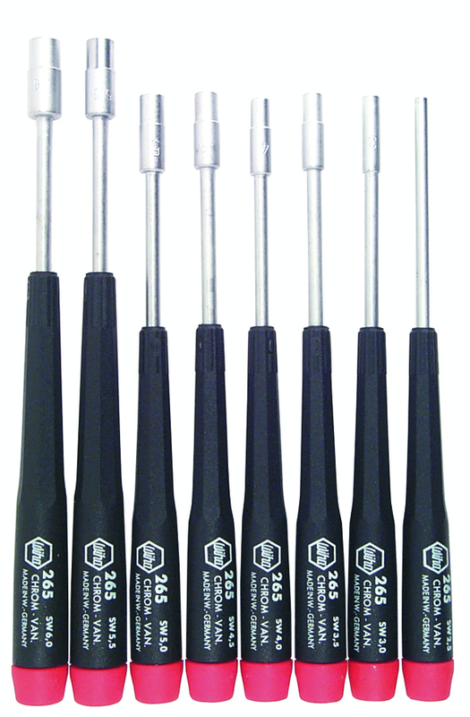 8 Piece - 2.5mm - 6.0mm - Precision Metric Nut Driver Set - USA Tool & Supply